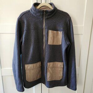 Marmot Gilcrest Dark Steel Gray/Cavern Zip Front Knit  Wool Blend Jacket Mens L